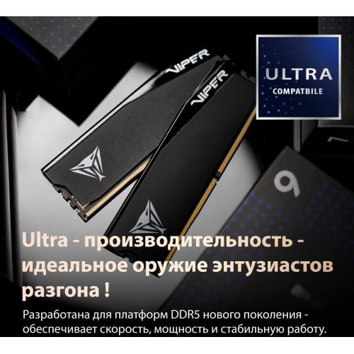 Оперативная память DDR5 32GB (2x16GB) 6000MHz Patriot Viper Elite 5 с радиатором – идеальное решение для игрового ПК