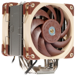 Кулер для процессора/ CPU Cooler Noctua NH-U12A (169W, 4-pin PWM, 158mm, Al/Cu, 7x6mm, 2x120x120x25mm, 60CFM, 22.6dBA, 2000RPM, S: 1851/1700/1200/115X, AM5/AM4, Beige/Brown)