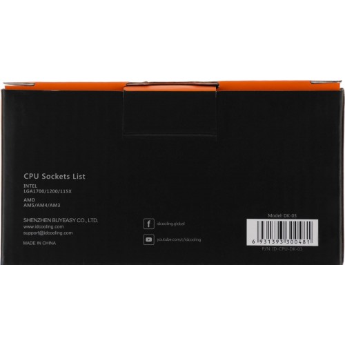 Кулер ID-Cooling DK-03 Soc-AM5/AM4/1200/1700/1851 черный 3-pin 26dB Al 100W 250gr Ret [DK-03]