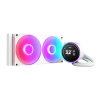 Система жидкостного охлаждения для ПК/ Water Cooling System NZXT Kraken Elite 280 RGB (250W, 280mm, LED temp., White/ Fans: 2x140mm, 98.61CFM, 34.5dBA, 2000RPM/ Pump height 65mm, 2800RPM, Rad thickness 27mm/ S: 1851, 1700, 1200, 115X, AM5, AM4) NZXT