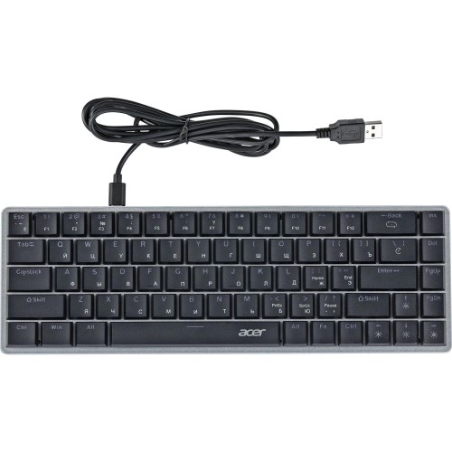 Клавиатура Acer OKW302 Механическая Серебристая USB Multimedia для Геймеров с LED Подсветкой для Ноутбуков (1.8м)