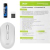 Беспроводная оптическая мышь Acer OMR308 белая с 1600dpi и 4 кнопками - идеальное решение для вашего компьютера