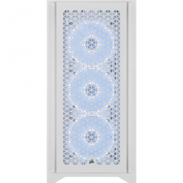 Корпус без блока питания/ Case Corsair iCUE 4000D RGB Airflow, Midi-Tower, TG, 3x120mm RGB, 1xUSB-A 3.2, 1xUSB 3.2 Type-C, E-ATX, ATX, mATX, mITX White