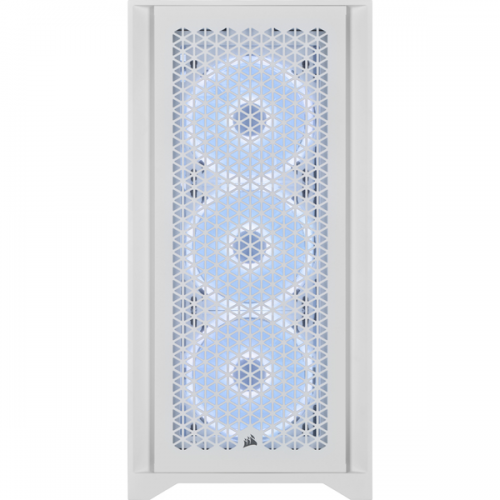 Корпус без блока питания/ Case Corsair iCUE 4000D RGB Airflow, Midi-Tower, TG, 3x120mm RGB, 1xUSB-A 3.2, 1xUSB 3.2 Type-C, E-ATX, ATX, mATX, mITX White Corsair