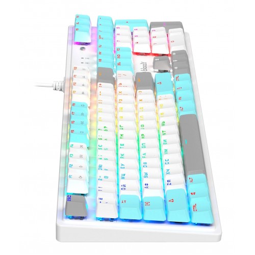 Механическая клавиатура A4Tech S510N ICY WHITE с LED подсветкой для геймеров, USB, кабель 1.8м
