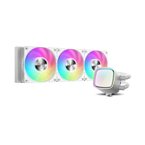 Водяное охлаждение для процессора/ Water Cooling System SAMA L50 360WH (320W, 360mm, White, ARGB/ Fans: 3x120mm, 72.3CFM, 28dBA, 2200RPM/ Pump height 65mm, 30dBA, 3000RPM, Rad thickness 27mm/ S: 1851, 1700, 1200, 115X, AM5, AM4) SAMA