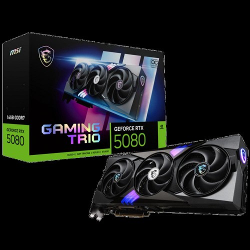 Купить видеокарту MSI RTX 5080 16G GAMING TRIO OC – NVIDIA GeForce, 256bit GDDR7, PCI-E 5.0, HDMI и DP для максимальной производительности