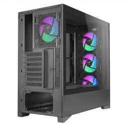 Корпус ПК без блока питания/ Case SAMA V42 Black, Midi-Tower, TG, 4x120mm ARGB, 2xUSB 3.0 + 1xUSB 3.2 Type-C, ATX, mATX, mITX Black