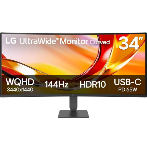 Монитор 34'' LG 34U640B-B/ LG 34U640B-B 34'' Curved 1800R, 3440x1440, VA, 178x178, 300nit, 144Hz, 5ms, 2HDMI/DP, 1USB-C, 2USB-A, LT, ExtPWR, 100x100VESA, Черный, 1y