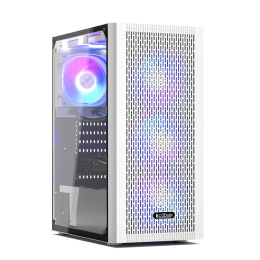 Корпус без блока питания/ Case PCCooler MA100 MESH WH, Midi-Tower, TG, Mesh, 3x120mm ARGB, 1xUSB-A 3.0 + 2xUSB-A 2.0, ATX, mATX, mITX White