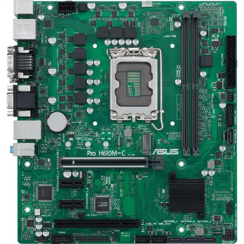 Купить материнскую плату Asus PRO H610M-C-CSM для Intel 1700, 2xDDR5, mATX, 8ch звук, HDMI, DP