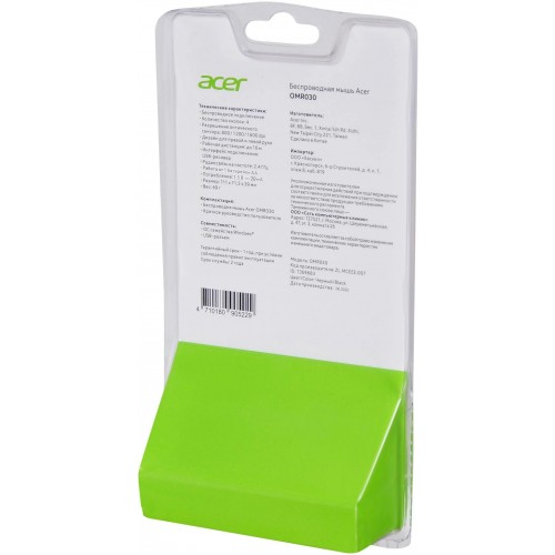 Мышь Acer OMR030 черный оптическая 1600dpi беспров. USB 4but (ZL.MCEEE.007)