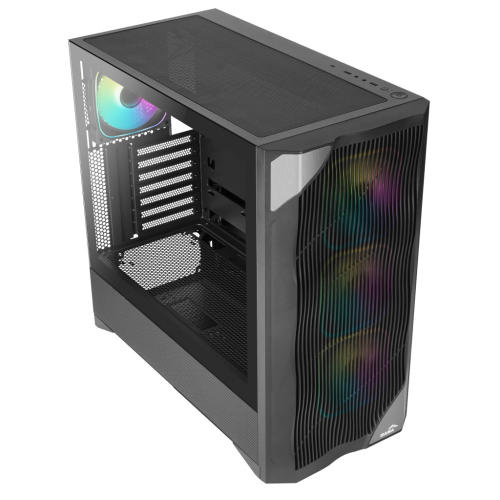 Корпус ПК без блока питания/ Case SAMA V42 Black, Midi-Tower, TG, 4x120mm ARGB, 2xUSB 3.0 + 1xUSB 3.2 Type-C, ATX, mATX, mITX Black SAMA