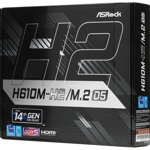 Купить материнскую плату Asrock H610M-H2/M.2 D5 для Intel 1700 с поддержкой DDR5 и HDMI - mATX, 8ch звук, GbLAN