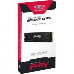 Твердотельный накопитель/ Kingston SSD Fury Renegade, 1024GB, M.2(22x80mm), NVMe, PCIe 5.0 x4, 3D TLC, R/W 14200/11000MB/s, IOPs 2 200 000/2 150 000, TBW 1000, DWPD 0.5 (60 мес)