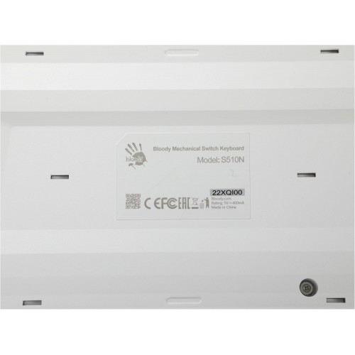 Механическая клавиатура A4Tech S510N ICY WHITE с LED подсветкой для геймеров, USB, кабель 1.8м