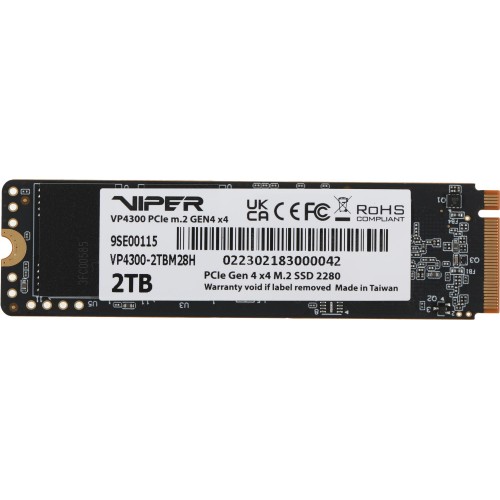 Купить твердотельный накопитель Patriot Viper VP4300 2TB PCIe 4.0 x4 M.2 2280 - высокая скорость и надежность для вашего ПК