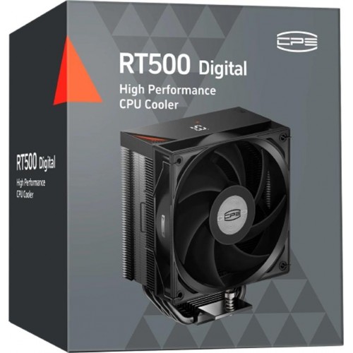 Кулер PcCooler RT500 Digital Soc-AM5/AM4/1200/1700/1851 черный 4-pin 34.9dB Al+Cu LCD 240W Ret (RT500-BKNWYL-GL)