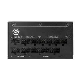 Блок питания ПК/ Power Supply MSI MAG A1250GL PCIE5, 1250W 80+ Gold (ATX, 3.1, PCIe 5.1, Full modular, 1x24(20+4)pin, 2xCPU 8(4+4)pin, 4xPCIe*2 8(6+2)pin, 1x12V-2x6, 15xSATA3, 4xMOLEX4pin, Active, 135x135mm, 150x150x86mm, APFC, black)