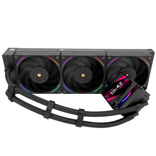 Водяное охлаждение для процессора/ Water Cooling System Thermalright Hyper Vision 360 (360mm, LED, Black, ARGB/ Fans: 3x120mm, 69CFM, 27dBA, 2150RPM/ Pump height 68mm, 6400RPM, Rad thickness 27mm/ S: 1700, 1200, 1851, 115X, 2011, 2066, AM5, AM4) Thermalri