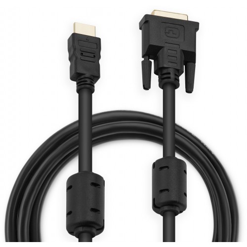 Кабель Buro HDMI (m) DVI-D (m) 3м (HDMI-19M-DVI-D-3M) феррит.кольца