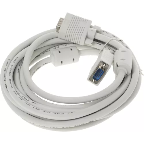 Кабель Buro CAB016S-5M VGA (m) VGA (m) 5м феррит.кольца серый