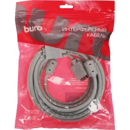 Кабель Buro CAB016S-5M VGA (m) VGA (m) 5м феррит.кольца серый
