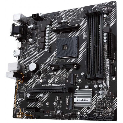 Купить материнскую плату Asus PRIME B550M-K для Soc-AM4: AMD B550, 4xDDR4, mATX, 8ch звук, HDMI, DVI