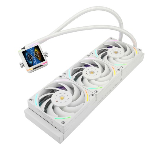 Система жидкостного охлаждения/ Water Cooling System Thermalright Elite Vision 360 (360mm, LED, White, ARGB/ Fans: 3x120mm, 69CFM, 27dBA, 2150RPM/ Pump height 63mm, Rad thickness 27mm/ S: 1700, 1200, 1851, 115X, 2011, 2066, AM5, AM4) Thermalright