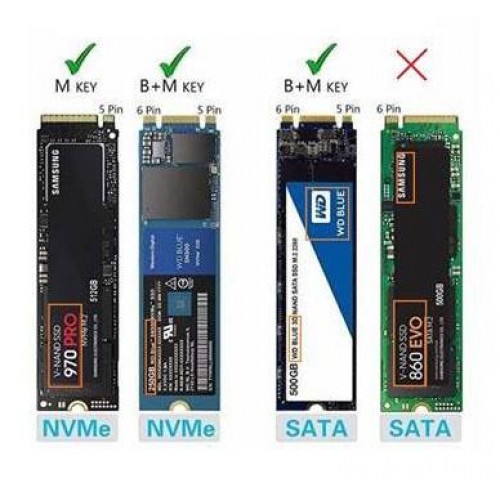 Внешний корпус SSD AgeStar 31UBVS6C для NVMe/SATA M.2 2280 с USB 3.0 – алюминиевый черный B/M-key