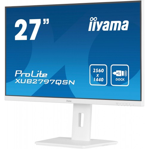 Монитор Iiyama 27" ProLite XUB2797QSN-W2 белый IPS LED 1ms 16:9 HDMI M/M матовая HAS Piv 1300:1 300cd 178гр/178гр 2560x1440 100Hz DP Quad HD 2K (1440p) USB 6.1кг