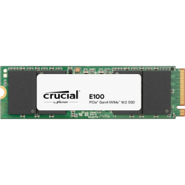 Твердотельный накопитель/ Crucial SSD E100, 1000GB, M.2(22x80mm), NVMe, PCIe 4.0 x4, 3D TLC, R/W 5000/4500MB/s, TBW 80, DWPD 0.3 (12 мес)