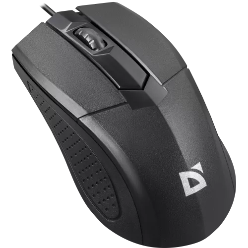 Купить Defender Проводную Оптическую Мышь Optimum MB-270 PRO: Черная, 3 Кнопки, 1200 DPI, 1.8 м, Тефлоновые Ножки