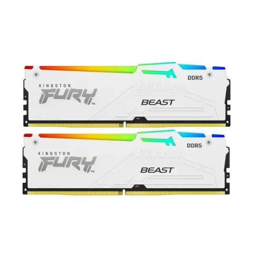 Купить оперативную память Kingston 32GB DDR5 6000MT/s CL30 DIMM (2 шт) FURY Beast White RGB EXPO