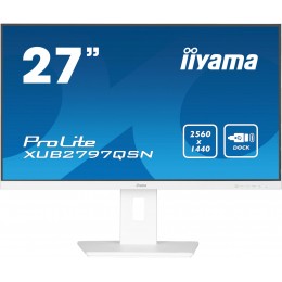 Монитор Iiyama 27" ProLite XUB2797QSN-W2 белый IPS LED 1ms 16:9 HDMI M/M матовая HAS Piv 1300:1 300cd 178гр/178гр 2560x1440 100Hz DP Quad HD 2K (1440p) USB 6.1кг