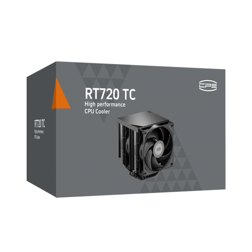 Кулер для процессора PCCooler RT720 TC BK: Высокопроизводительное охлаждение (270W, 4-pin PWM, 73.32CFM) для AM5/AM4 в черном исполнении