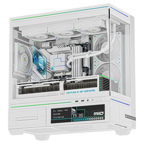 Корпус без блока питания/ Case Thermalright M10 Vision FAN4-C, Mini-Tower, TG, LCD, 4x120mm ARGB, 2xUSB-A 3.0, 1xUSB Type-C, mATX, mITX White