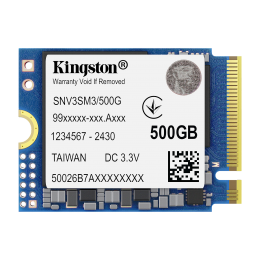 Твердотельный накопитель/ Kingston SSD NV3, 500GB, M.2(22x30mm), NVMe, PCIe 4.0 x4, 3D TLC, R/W 5000/3000MB/s, TBW 160, DWPD 0.2 (60 мес)