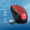 Беспроводная оптическая мышь Оклик 665MW черная/красная 1600dpi с USB для ноутбука - 3 кнопки