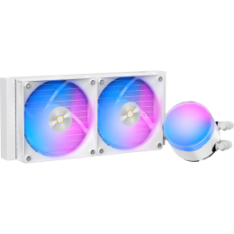 Система жидкостного охлаждения/ Water Cooling System Ocypus Delta L24 WH ARGB V2 (280W, 240mm, White, ARGB, Fans: 2x120mm, 73CFM, 2000RPM/ Pump height 60mm, 27dBA, 2650RPM, Rad thickness 27mm/ S: 1851, 1700, 1200, 115X, AM5, AM4)