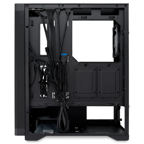 Корпус без блока питания HSPD M520: Mesh Mid Tower с 4x120mm ARGB, поддержка ATX/mATX/mITX, черный, 390x200x449 мм