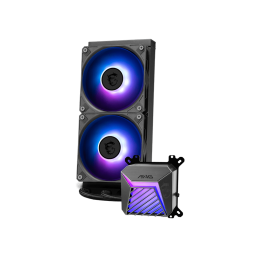 Система жидкостного охлаждения/ Water Cooling System MSI MAG CORELIQUID A15 240 (240W, 240mm, Black, ARGB/ Fans: 2x120mm, 64.89CFM, 28.7dBA, 2050RPM/ Pump 20dBA, 3400RPM, Rad thickness 27mm/ S: 1851, 1700, AM5, AM4)