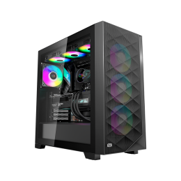 Корпус без блока питания/ Case PCCooler C3D510 BK ARGB, Midi-Tower, TG, Mesh, 3x120mm ARGB, 2xUSB-A 3.0, E-ATX, ATX, mATX, mITX Black