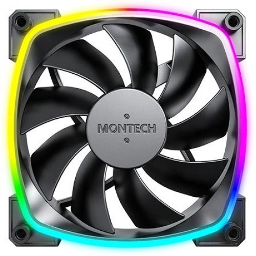 Вентилятор Montech AX120 ARGB 120x120x25 мм с 4-pin и низким уровнем шума 27дБ - идеальное решение для вашего корпуса