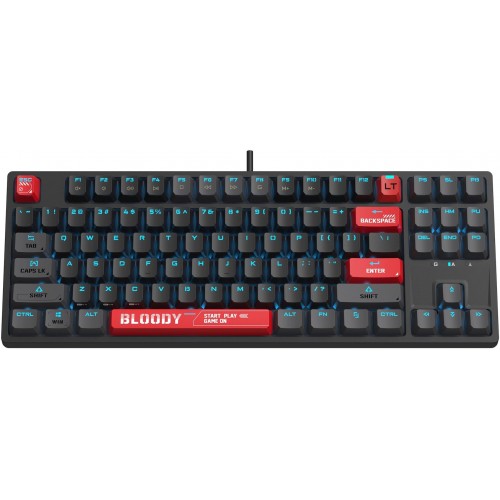 Клавиатура A4Tech AT87 Proxy Boom для геймеров с LED-подсветкой, бежевый/красный, USB, кабель 1.8м