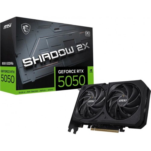 Купить видеокарту MSI RTX 5050 8G SHADOW 2X OC - NVIDIA GeForce 8Gb GDDR6, PCI-E 5.0, 128bit, HDMI и DP для игр и графики