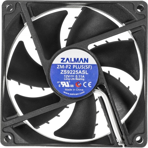 Вентилятор Zalman ZM-F2 Plus (SF) 90x90x25 мм - Черный 3-pin, 23 дБ для Корпуса