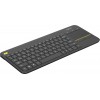 Клавиатура Logitech K400 Plus черная USB беспроводная мультимедийная - идеальный выбор для комфортного управления!