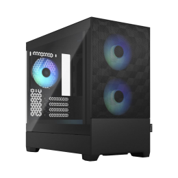 Корпус ПК без блока питания/ Case Fractal Design Pop Mini Air RGB TG Clear Tint, Mini-Tower, 3x120mm RGB, 2xUSB-A 3.2 mATX, mITX Black