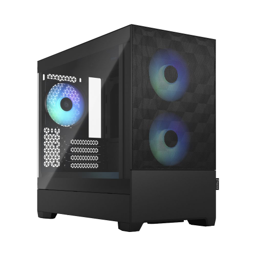 Корпус ПК без блока питания/ Case Fractal Design Pop Mini Air RGB TG Clear Tint, Mini-Tower, 3x120mm RGB, 2xUSB-A 3.2 mATX, mITX Black Fractal Design